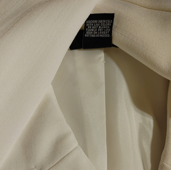 White open tie front long sleeve jacket sz 26 - Picture 9 of 9